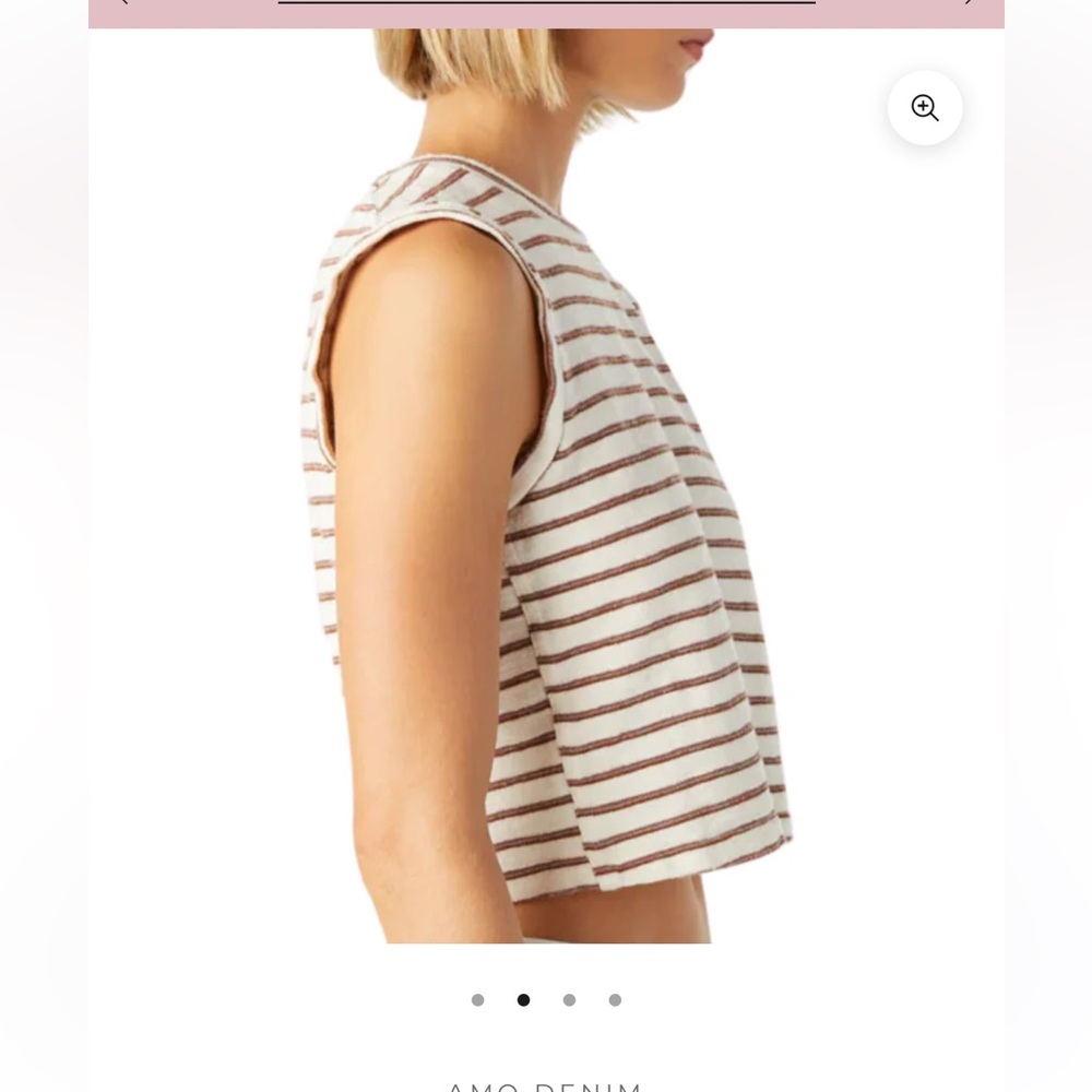 AMO SLEEVELESS BABE TEE IN BONE MEDIUM‎ NWT - Picture 2 of 14